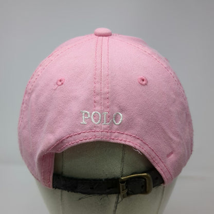 Ralph Lauren Baseball Cap Pink Vintage USA Made Cotton Pony Logo Strapback Hat