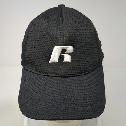 Russell Baseball Cap Black XL Performance Mesh Athletic Elastic Fitted Hat