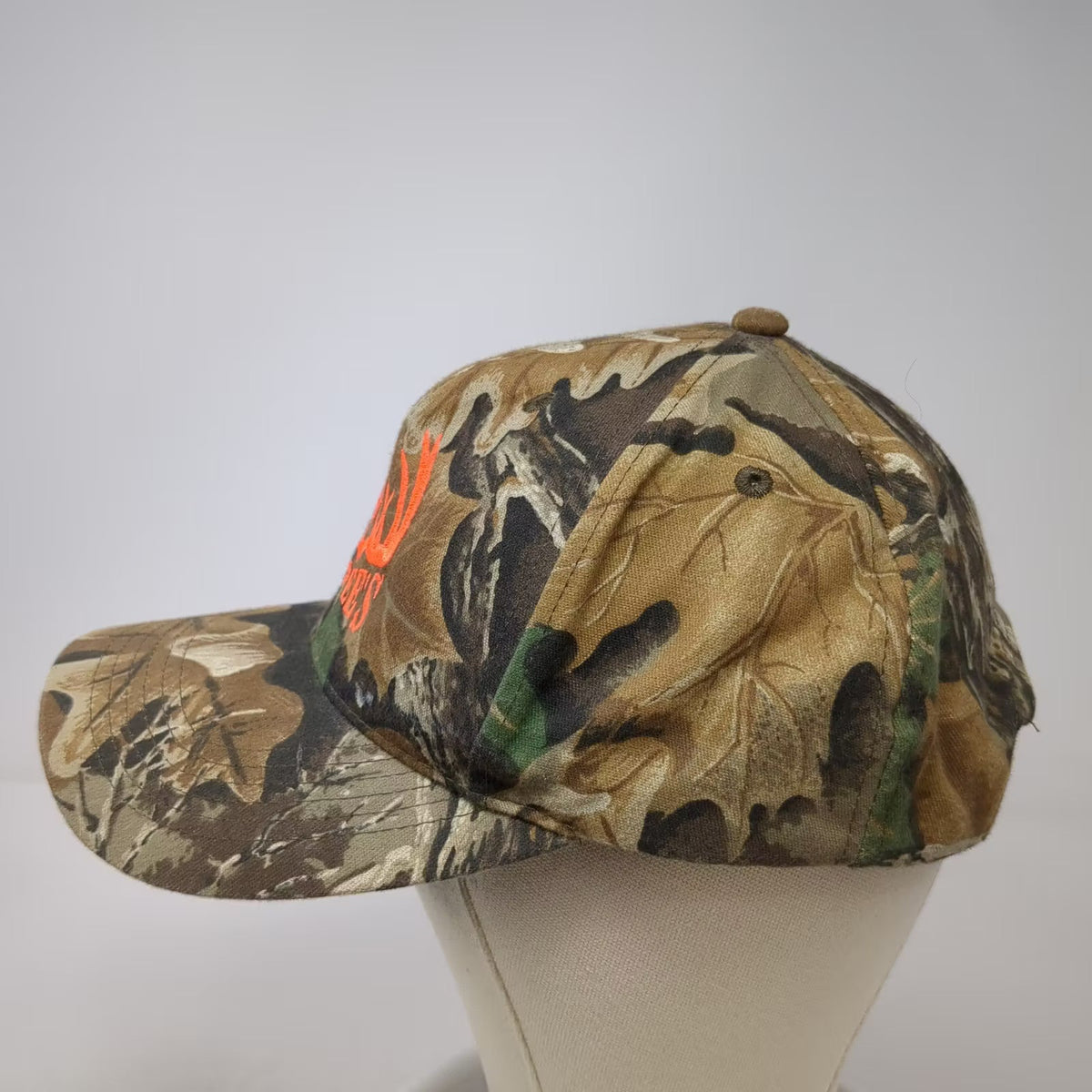 Mrs. Doe Pee's Brown Camo Snapback Hat OS Made in USA Embroidered Cap Vintage