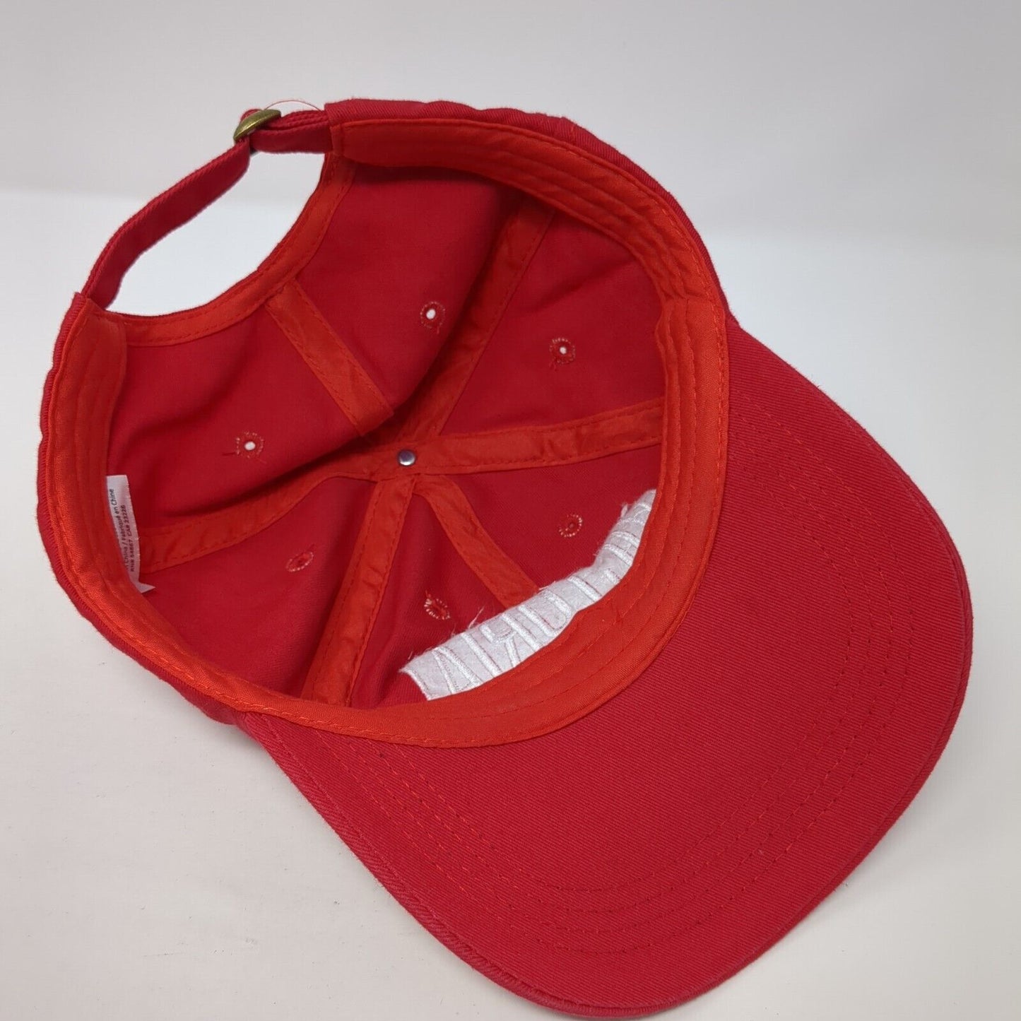 Victoria Sport Slideback Hat Red One Size Embroidered Solid 6 Panel