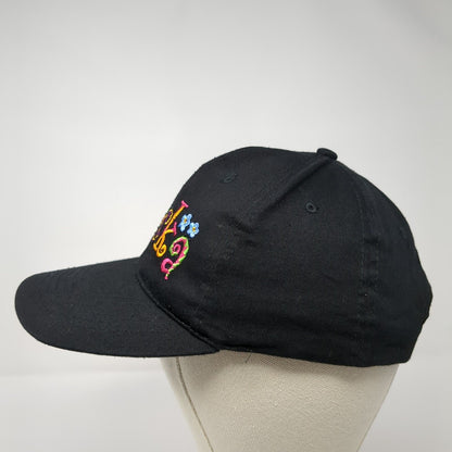 Alaska Strapback Hat Black One Size Adjustable Embroidered 6 Panel