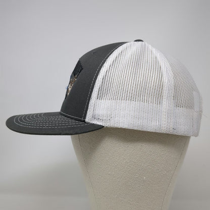 Richardson Trucker Hat Gray White One Size Central Valley Bucks Bulls Deer Elk
