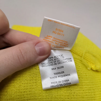 Nickelodeon Toddler Boys Knit Beanie Hat Yellow 100% Acrylic Embroidered