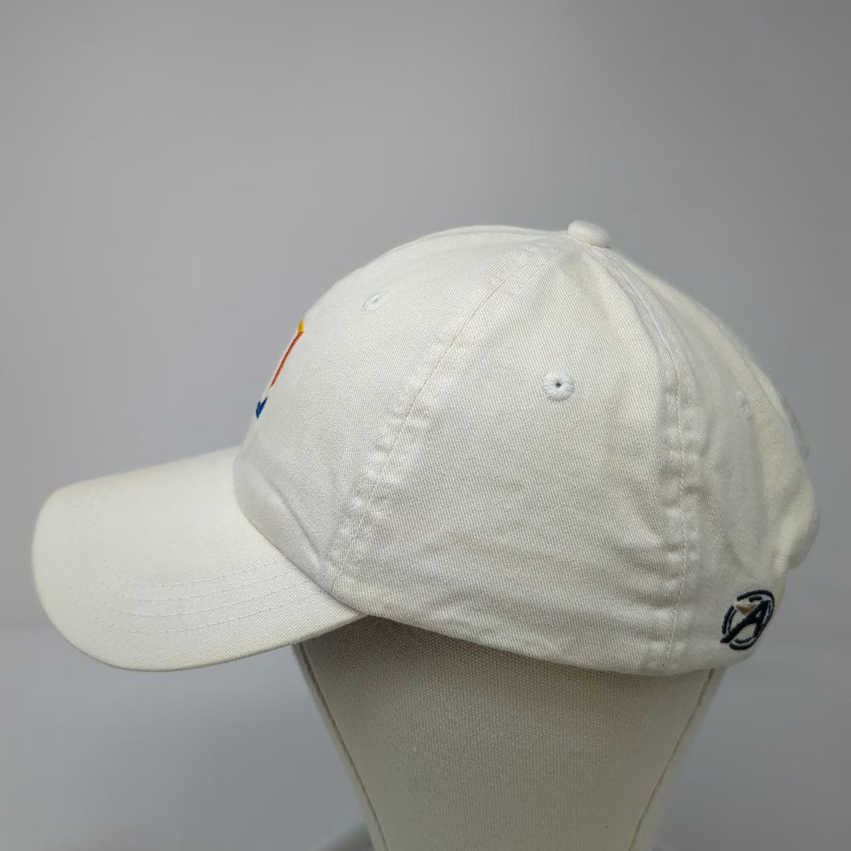 Ahead Baseball Cap White One Size First Trust Logo Slideback Hat Cotton Curved