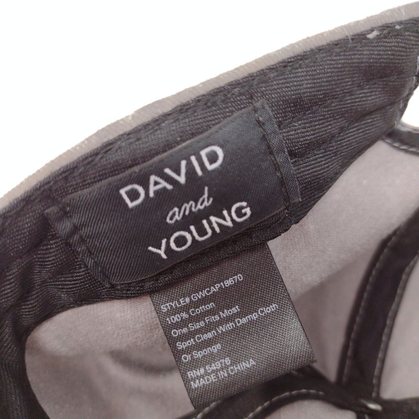 David And Young Slideback Hat Gray OSFM Adjustable Solid Blank 6 Panel
