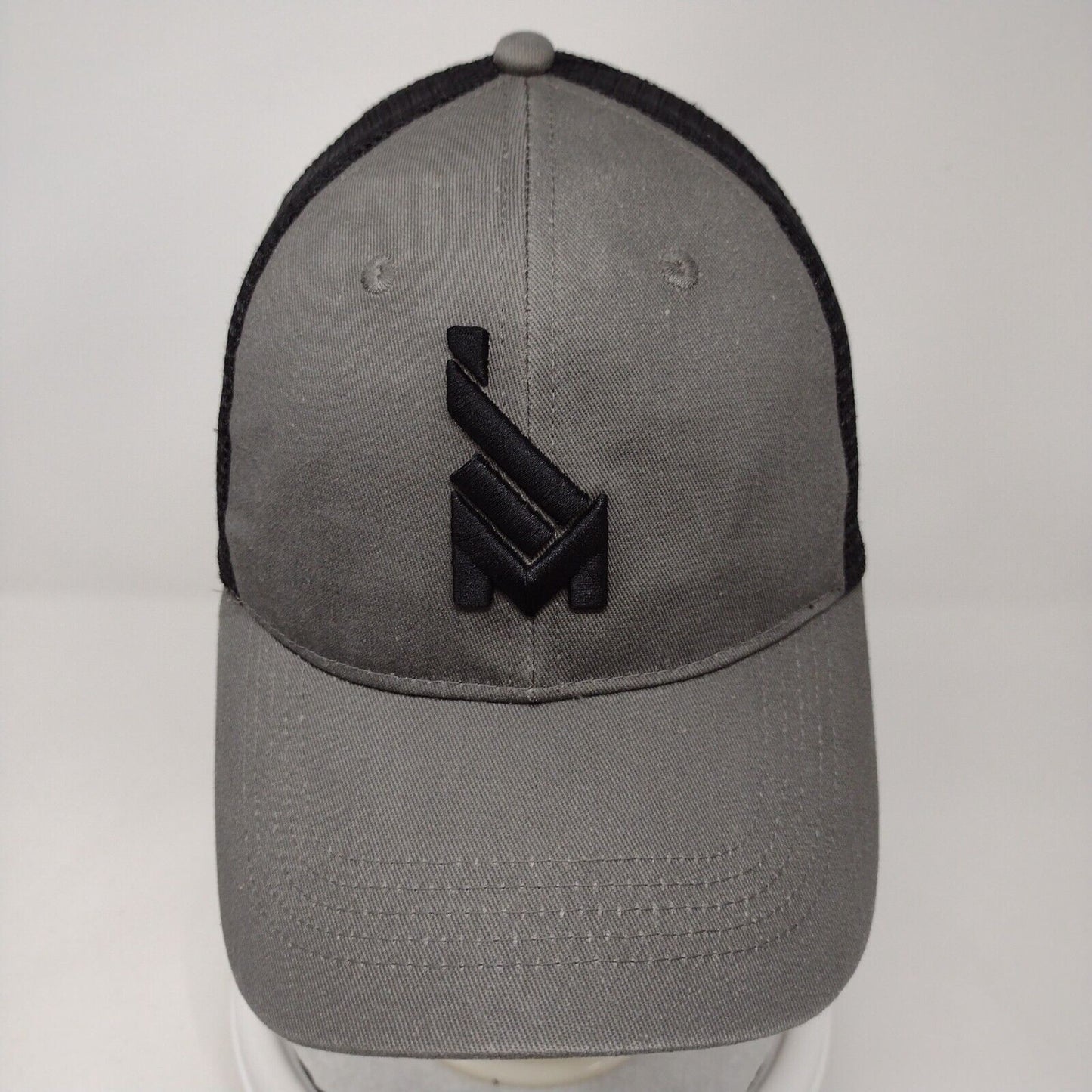 Mission43 Snapback Mesh Back Trucker Hat Gray OSFA Embroidered Logo