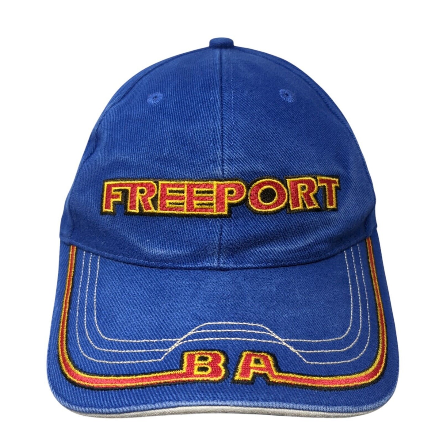 Freeport Bahamas Strapback Baseball Cap Blue OS Adjustable Embroidered 6 Panel