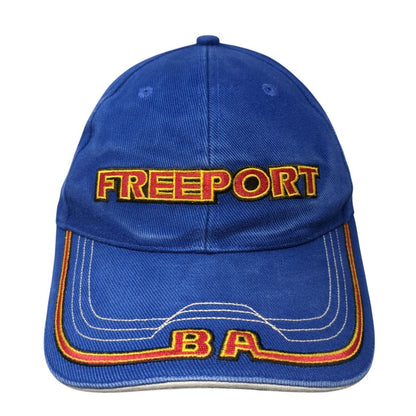 Freeport Bahamas Strapback Baseball Cap Blue OS Adjustable Embroidered 6 Panel