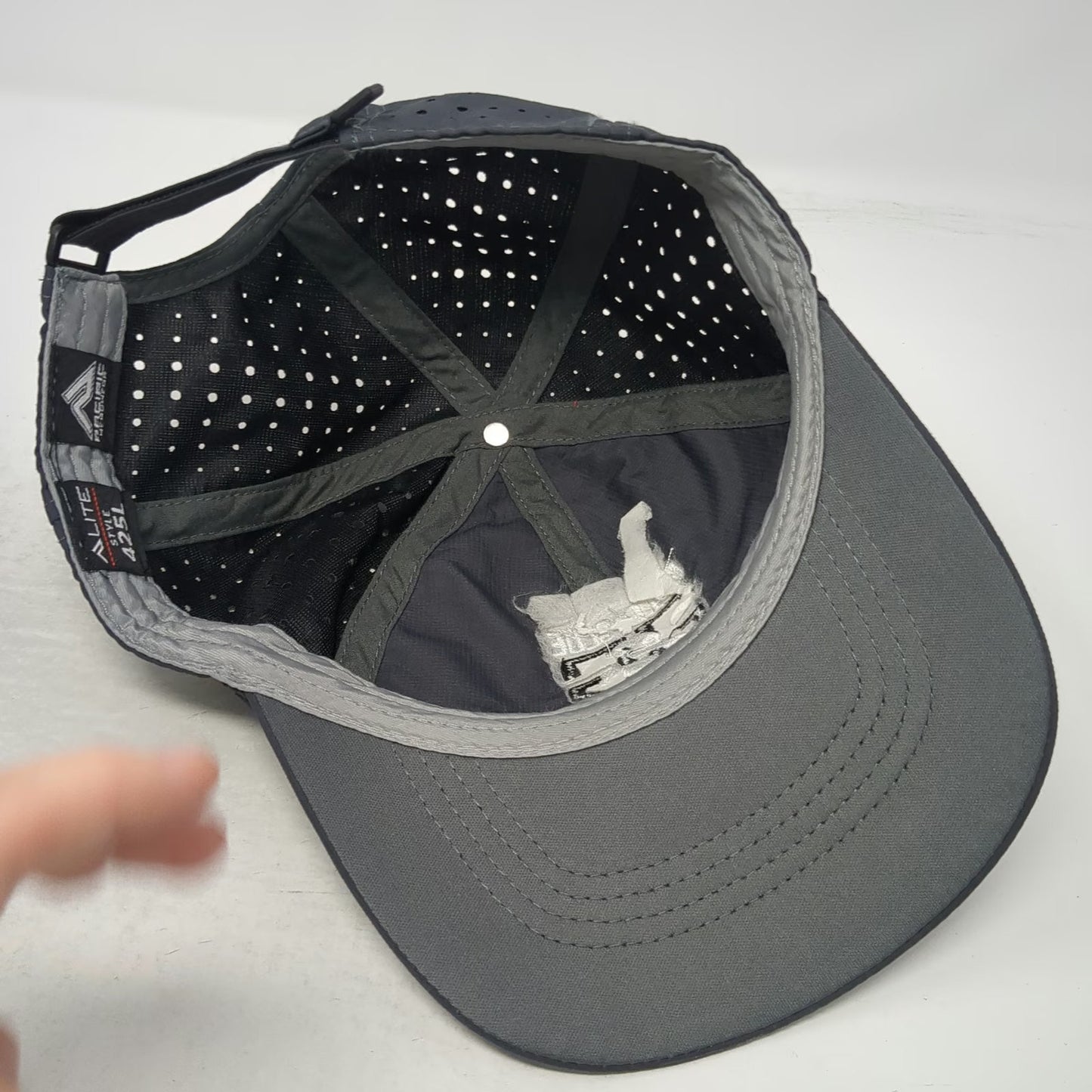 Pacific Headwear Baseball Cap Gray One Size Perforated Grit & Glue Polyester hat