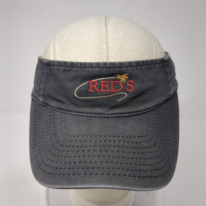 REDS Sun Visor Hat Black OS Adjustable Embroidered Port Authority Signature