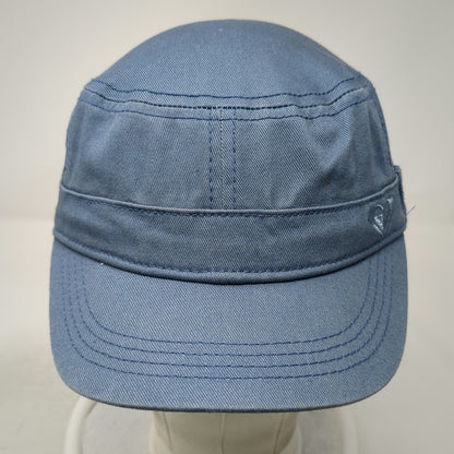 Roxy Army Cap Blue One Size Adjustable Slideback Cotton Heart Logo Cadet Hat