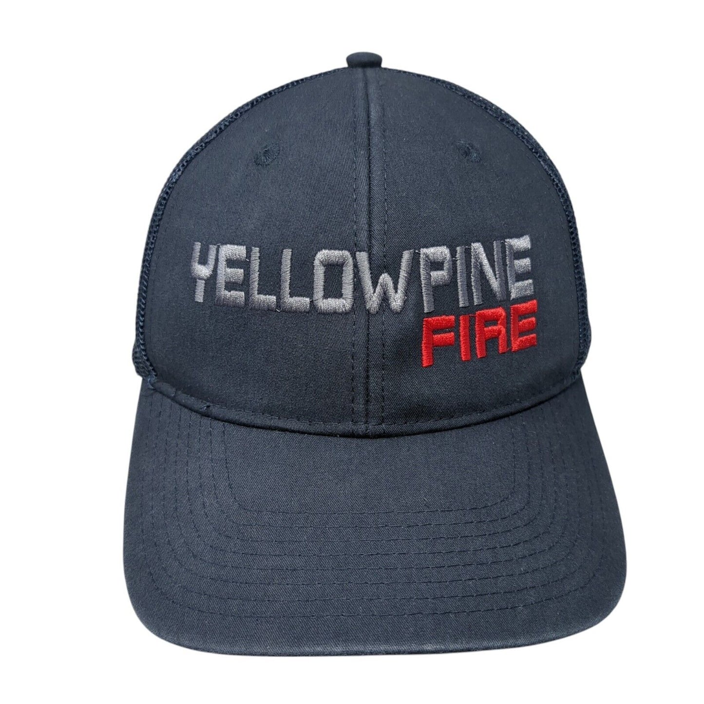 Yellow Pine Fire Snapback Mesh Back Trucker Hat Blue One Size Adjustable