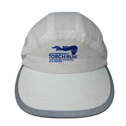 Law Enforcement Torch Run Strapback Hat White One Size Adjustable Mesh