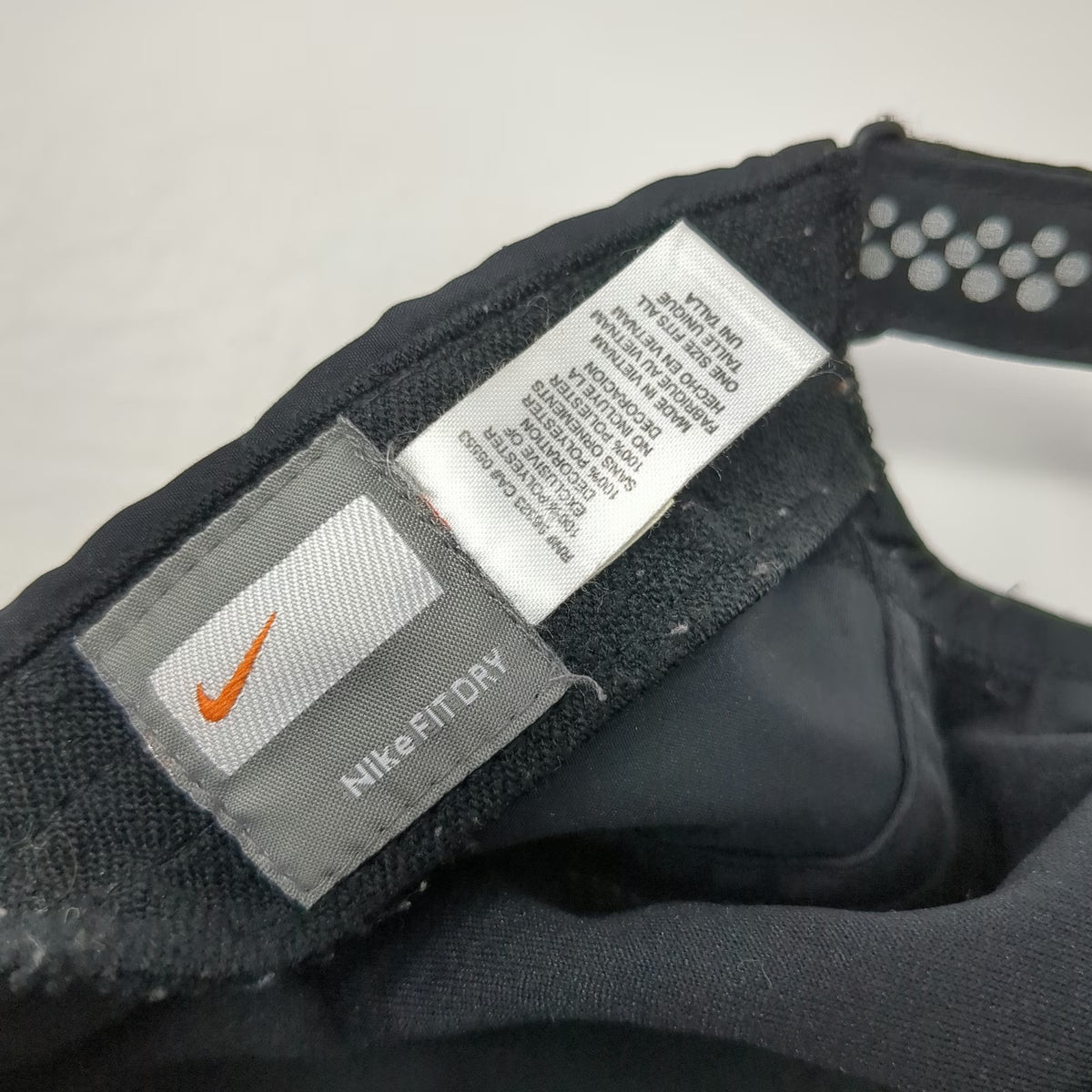 Nike Baseball Cap Black One Size Mesh Fit Dry Reflective Swoosh Running Hat