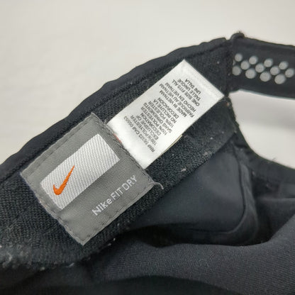 Nike Baseball Cap Black One Size Mesh Fit Dry Reflective Swoosh Running Hat