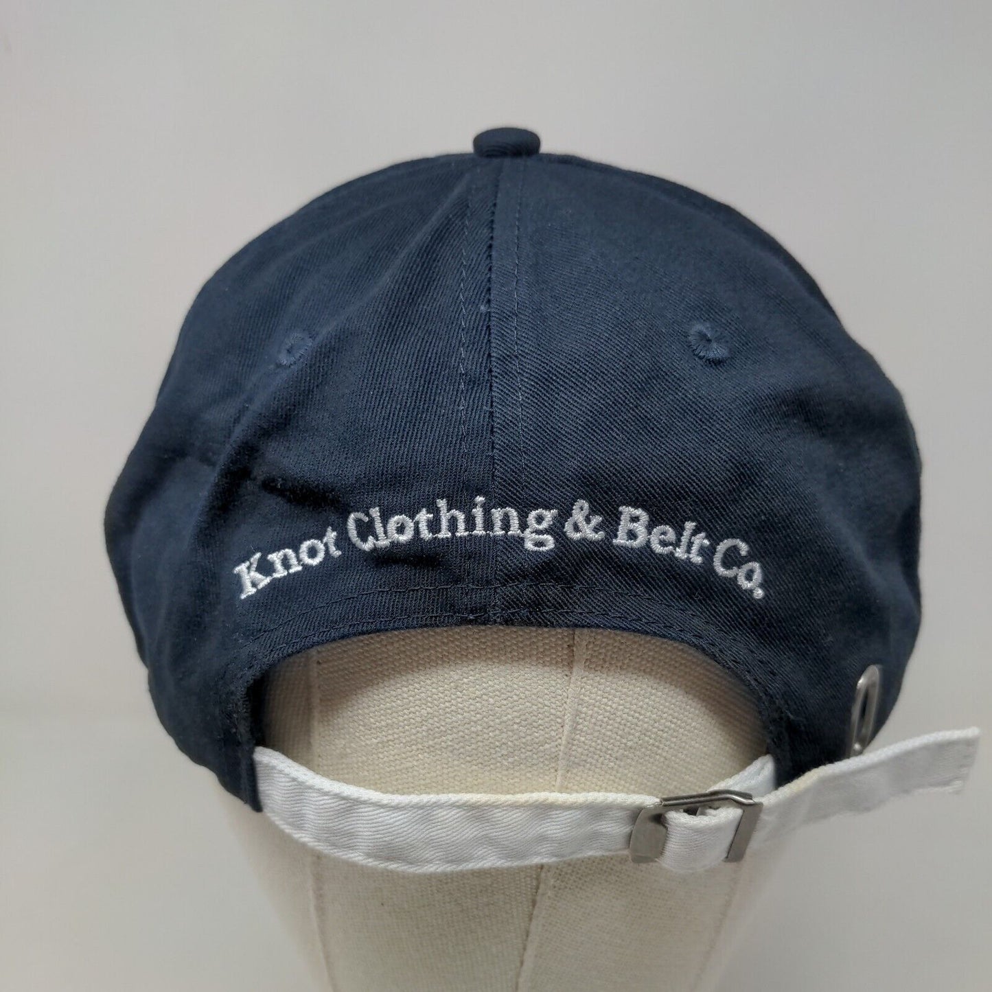 Knot Clothing & Belt Co Men's Slideback Hat Blue Embroidered Rope Logo Cotton