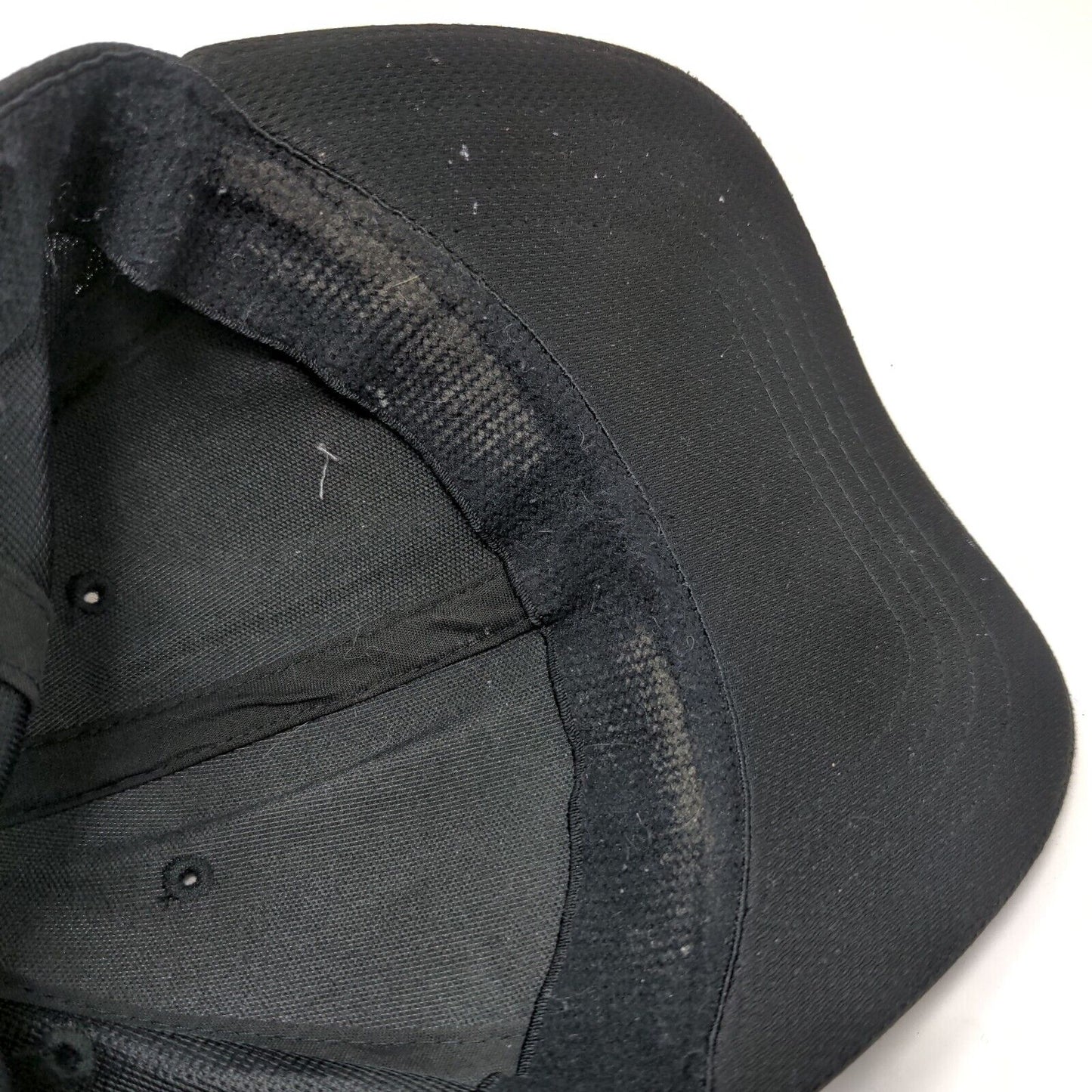 Athletic Works Fitted Hat Rich Black Small/Medium Vent Holes 6 Panel