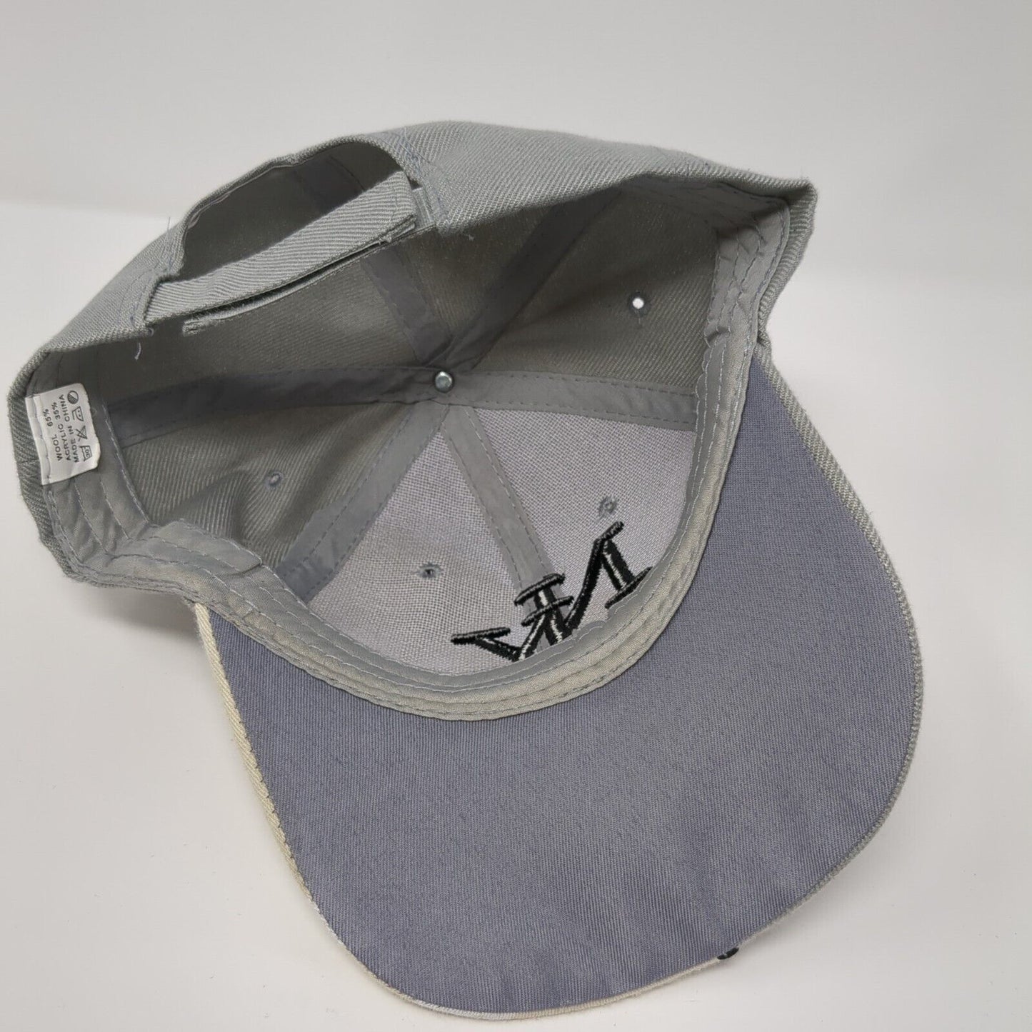 NY New York Strapback Hat Gray One Size Adjustable Embroidered 6 Panel