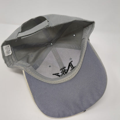 NY New York Strapback Hat Gray One Size Adjustable Embroidered 6 Panel