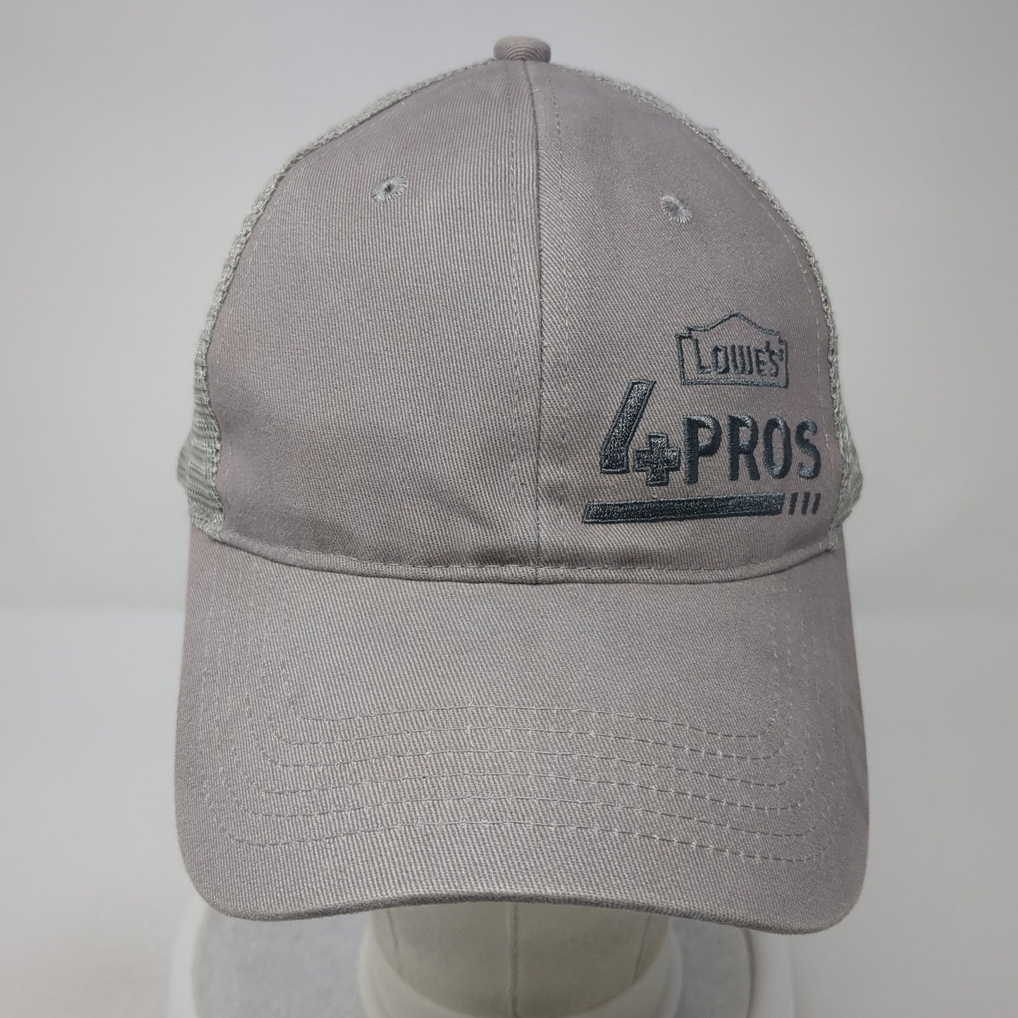 Lowe's 4 Pros Snapback Trucker Hat Gray One Size Mesh Back Adjustable