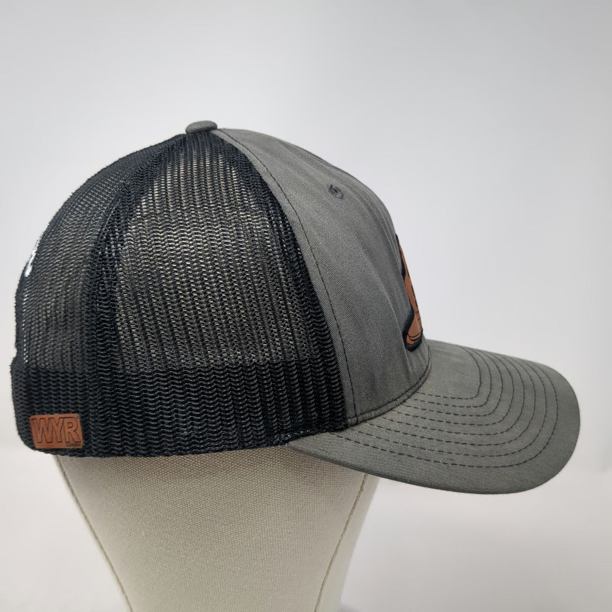 Richardson Trucker Hat Gray One Size Smokey Bear Only You Leather Patch Snapback