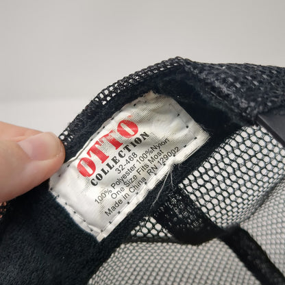 Otto Trucker Hat Black OSFM Rustler India Pale Ale Beer IPA Mesh Back Western