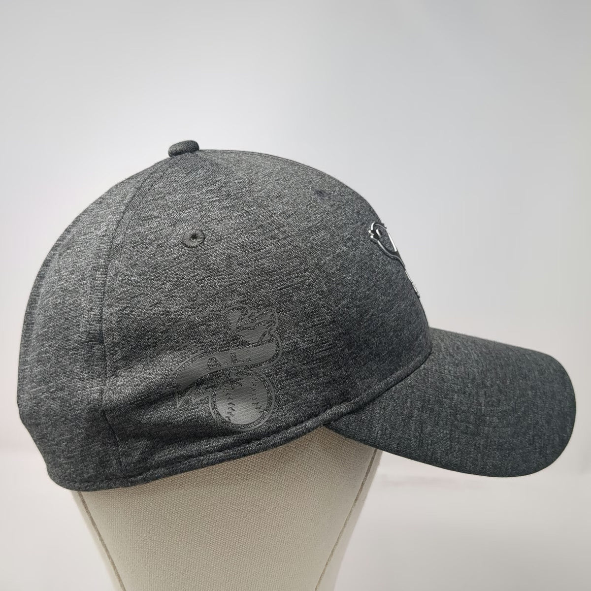 Baltimore Orioles MLB New Era Baseball Cap Hat Gray L 39THIRTY Stretch Fit Tonal