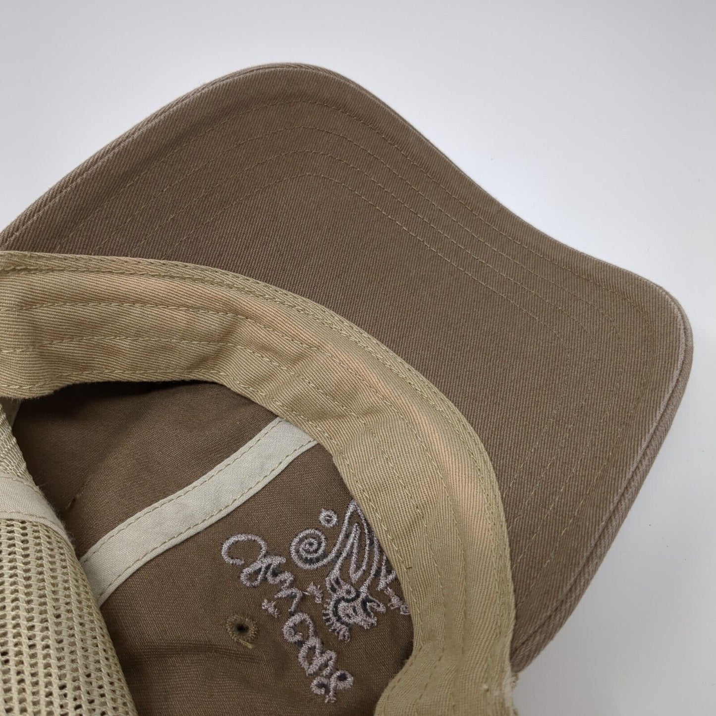 Chica's Futbol Club Snapback Trucker Hat Tan M/L Mesh Back Embroidered