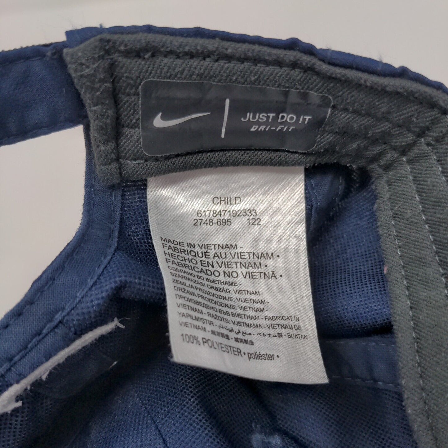 Nike Swoosh Strapback Hat Blue Child Adjustable Just Do It Dri-Fit