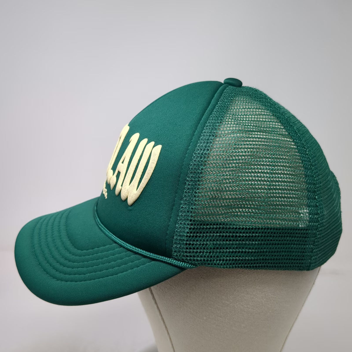 LTF Outlaw Mfg Co Trucker Hat Green One Size Mesh Snapback Rope