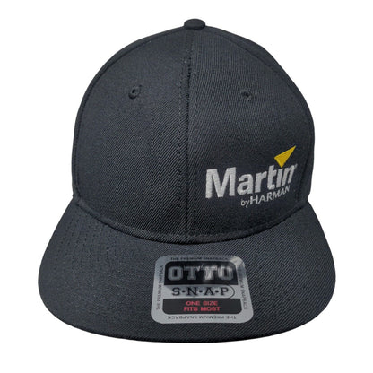 Martin by Harman Snapback Hat Black OSFM Adjustable Vented Holes 6 Panel Otto