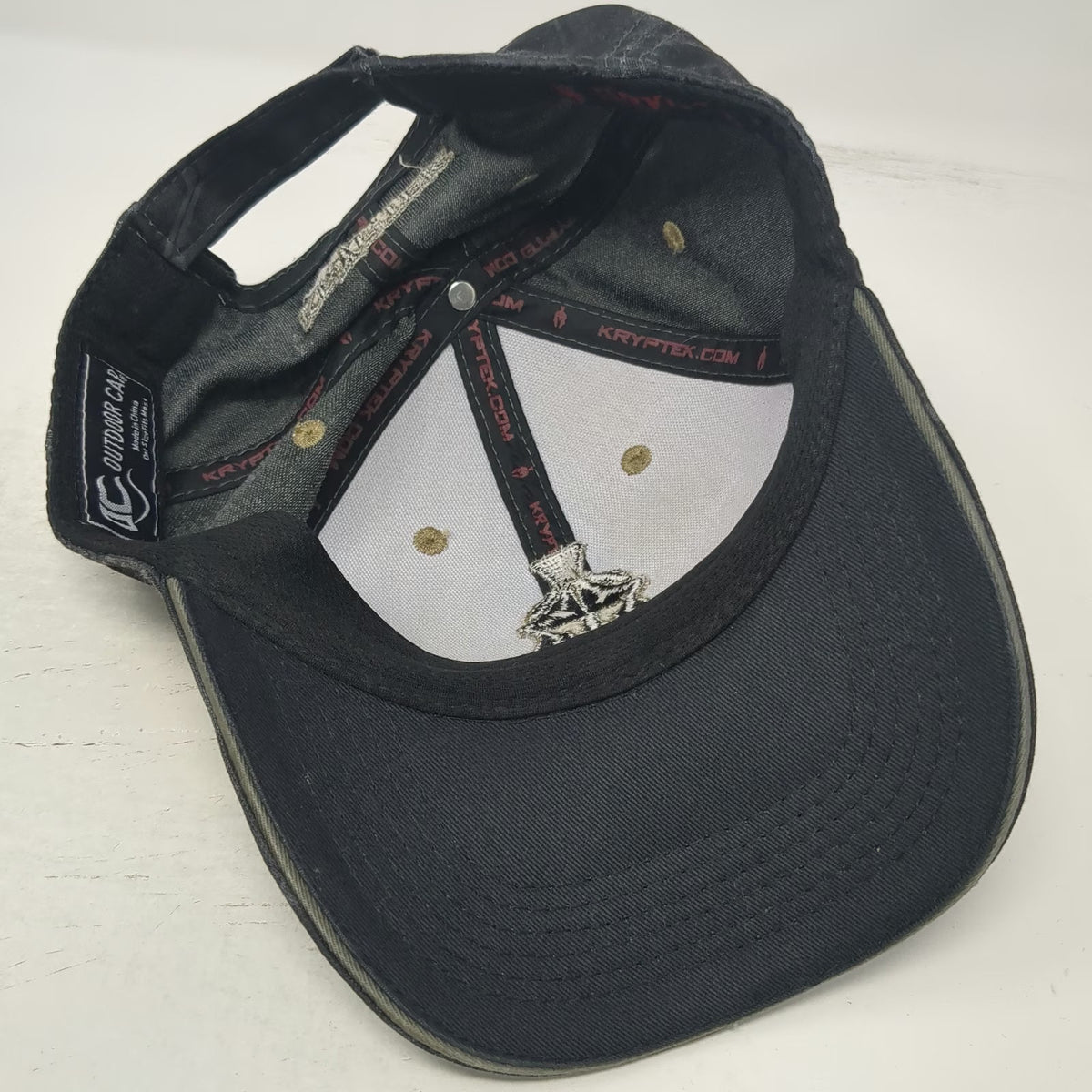 Kryptek Baseball Cap One Size Black Gray Gold Typhon Camo Spartan Helmet Hat