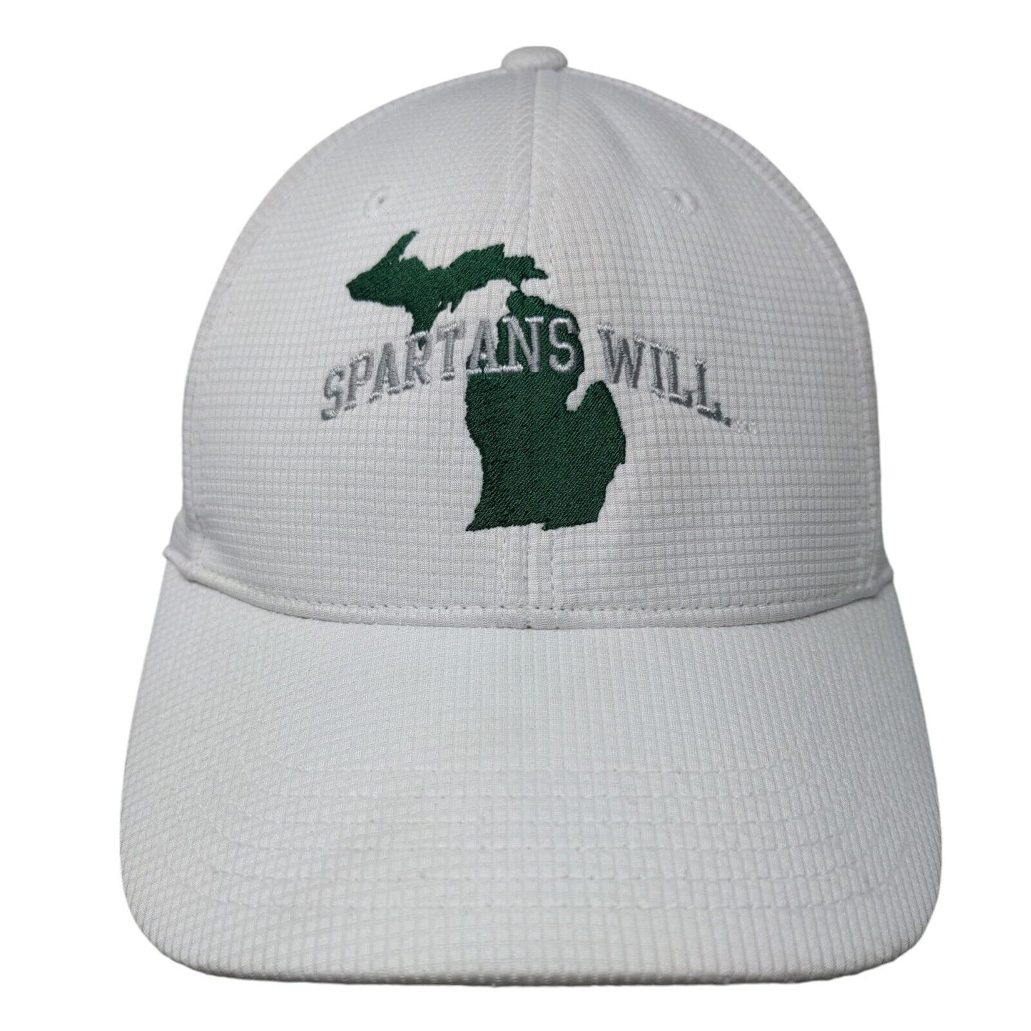 Spartans Will Fitted Hat White OSFA Embroidered Solid Top of the World
