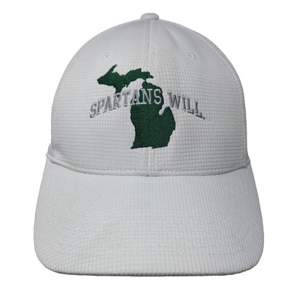 Spartans Will Fitted Hat White OSFA Embroidered Solid Top of the World