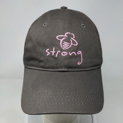 Bee Strong Strapback Hat Grayish-Brown One Size Choose Your Attitude