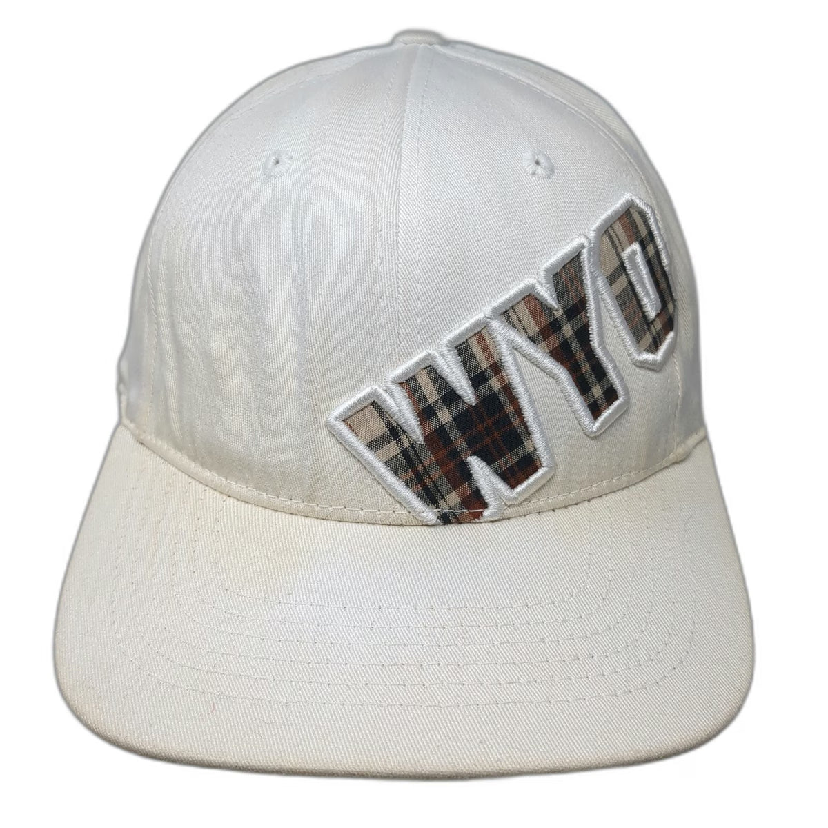 Wyoming Cowboys NCAA Top of the World Cap White One Size WYO Plaid Applique Hat