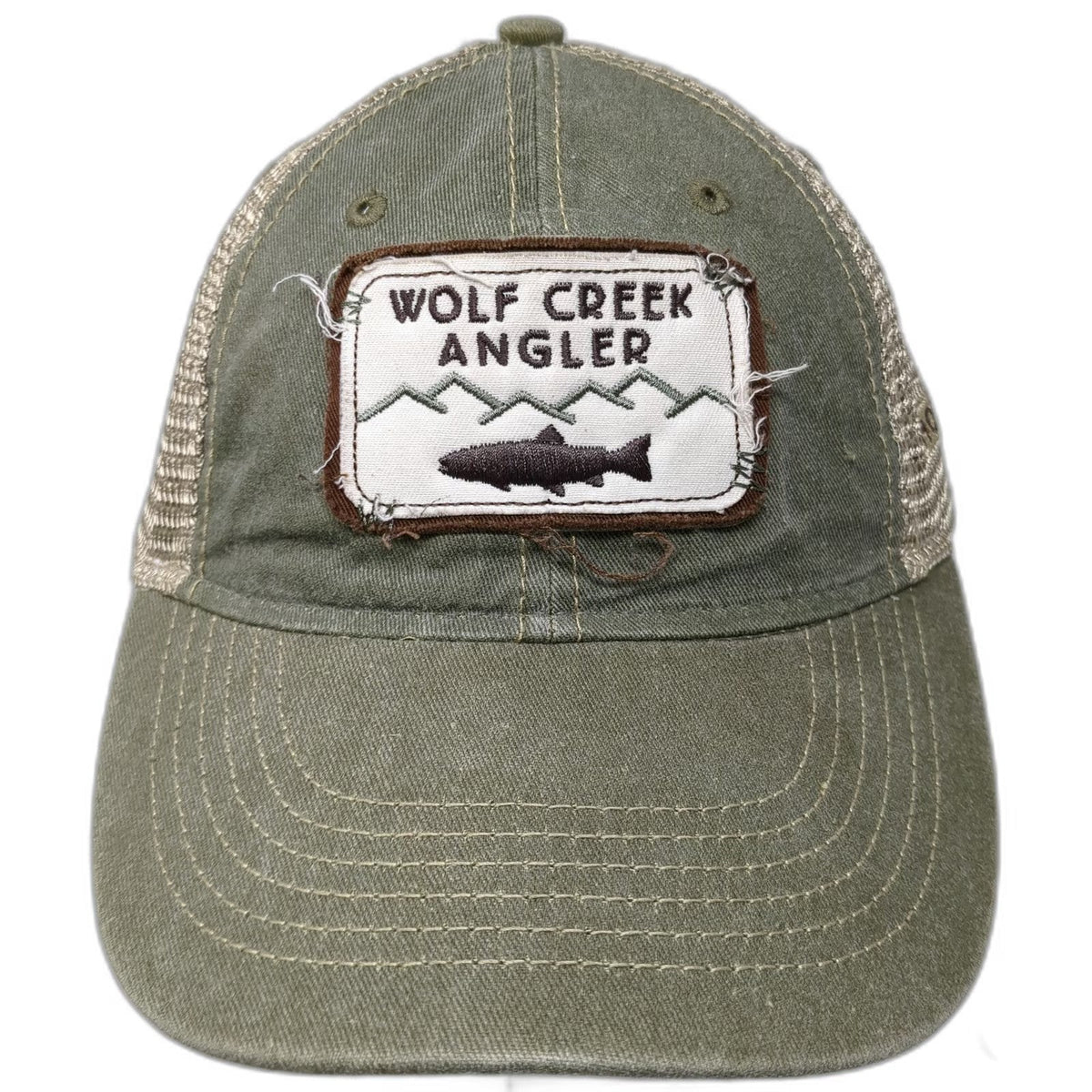 Ouray Trucker Hat Green One Size Mesh Montana Wolf Creek Angler Fish Patch Cap