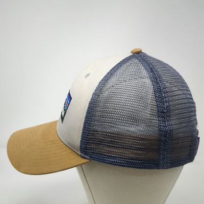 Patagonia Trucker Hat Gray Brown One Size Mesh Back Snapback Mountain Logo Hat