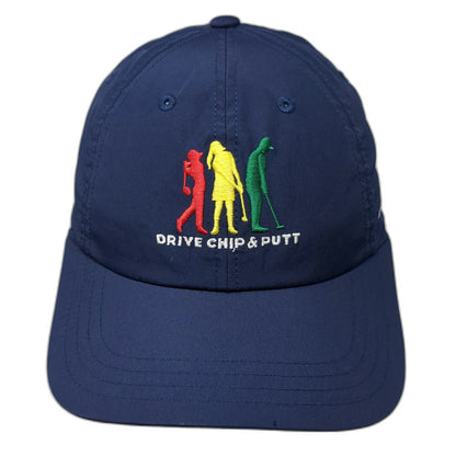 Drive Chip & Putt Blue Baseball Cap One Size Strapback Volunteer Golf Logo Hat