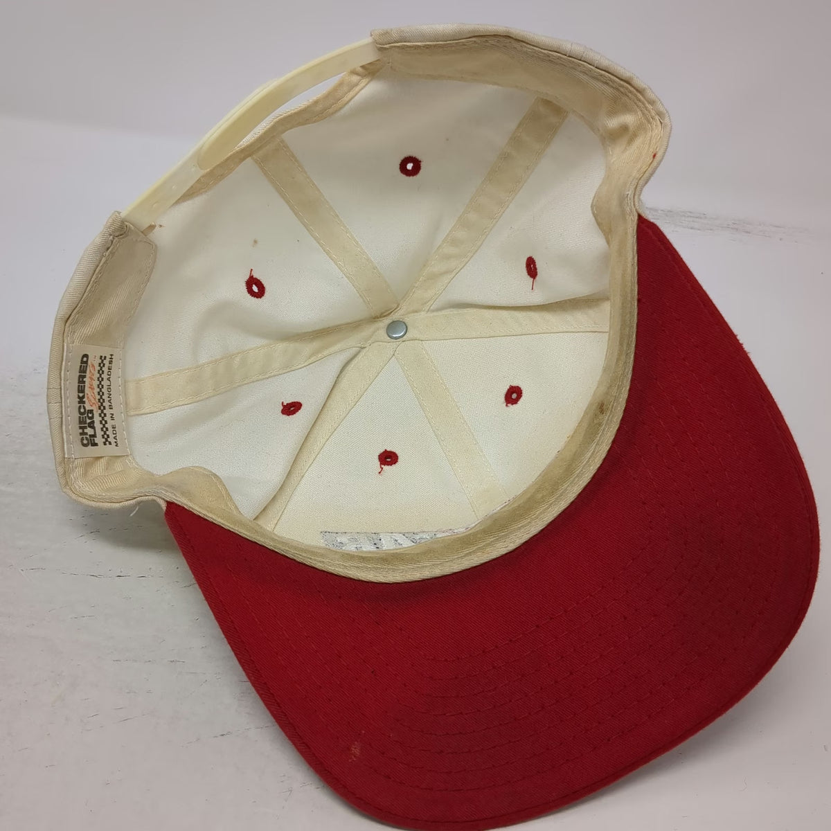 Checkered Flag Sports NASCAR Snapback Hat White Red One Size Embroidered Logo