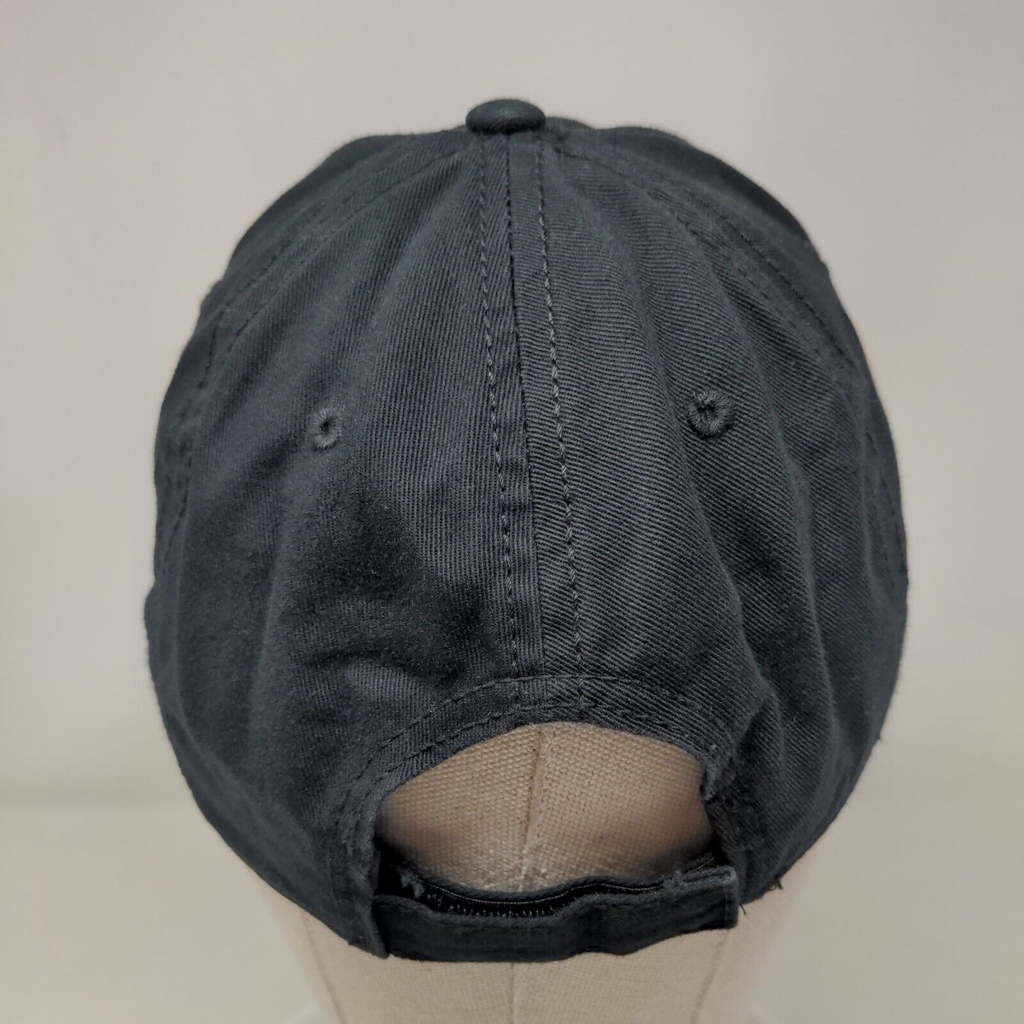 Timberland Leather Patch Strapback Hat Black OSFM Adjustable 6 Panel