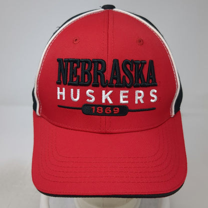 Nebraska Huskers NCAA Captivating Snapback Hat Red Black White One Size 1869 N