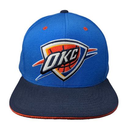 OKC Oklahoma City Thunder Snapback Hat Blue Mitchell & Ness NBA Embroidered Logo