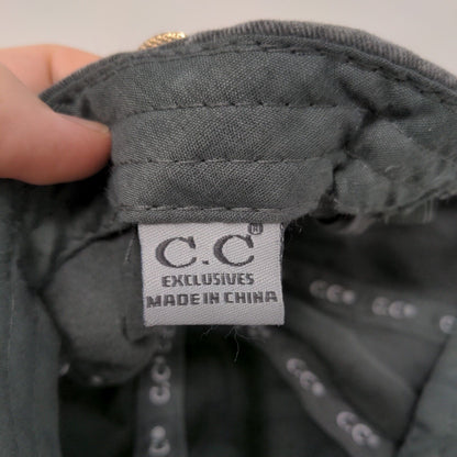 C.C Exclusives Strapback Hat Gray One Size Adjustable Ponytail Criss Cross