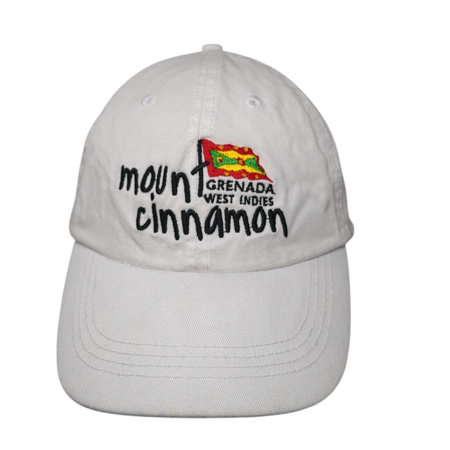 Mount Cinnamon Grenada West Indies Slideback Hat WHite OSFA Alternative Cotton