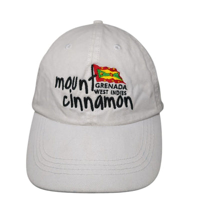 Mount Cinnamon Grenada West Indies Slideback Hat WHite OSFA Alternative Cotton