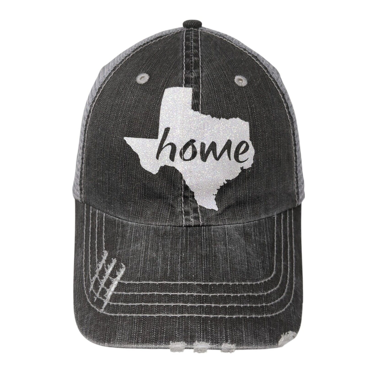 Home Strapback Mesh Back Trucker Hat Gray One Size Adjustable Loaded Lids