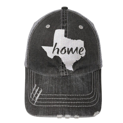 Home Strapback Mesh Back Trucker Hat Gray One Size Adjustable Loaded Lids