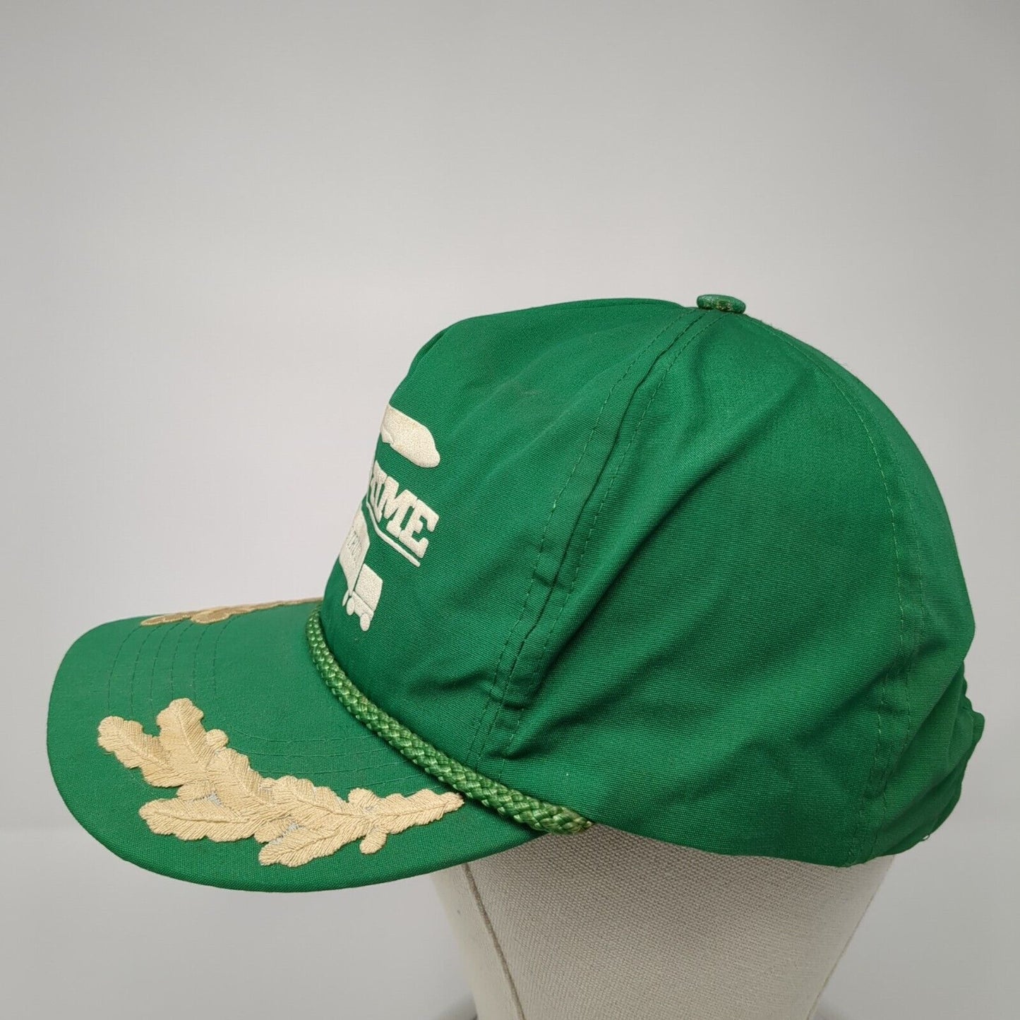 Wrag-Time Express Truck Slideback Hat Green OS Adjustable Embroidered Rope Otto