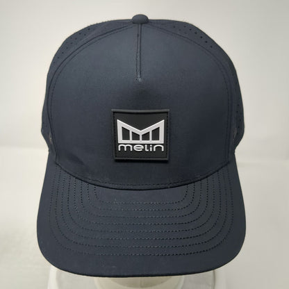 Melin Trucker Hat Black L Hydro Odysea Snapback Perforated Logo Patch